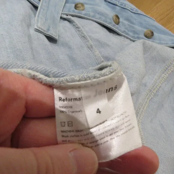 REFORMATION Farrah Chambray Denim Midi Dress Size 4 Palawan Blue Preppy Summer - Picture 16 of 16